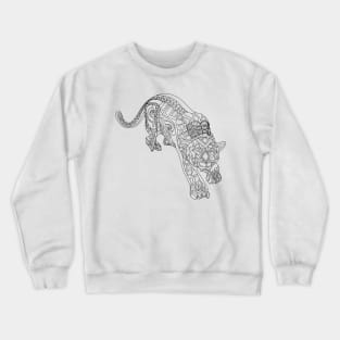 Wild cougar cat in pattern ecopop Crewneck Sweatshirt